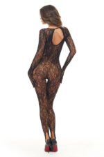 Split Up Lace Bodystocking – Black – One Size - Image 2
