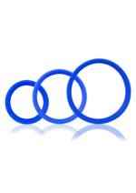 RingO Pro X3 Stretchy Silicone Cock Ring Set – Blue - Image 2