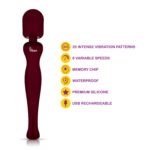 Sultry Wand Massager – Ruby, Rechargeable, Waterproof - Image 3