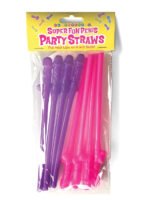 Super Fun Penis Party Straws – Pink and Purple, 8-Piece Set - Image 2