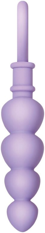 Sweet Treat Graduated Silicone Anal Beads with Heart Handle – Purple - Image 2