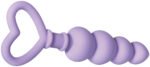 Sweet Treat Graduated Silicone Anal Beads with Heart Handle – Purple - Image 3