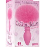 The 9's Cottontails Silicone Bunny Tail Butt Plug - Ribbed Pink