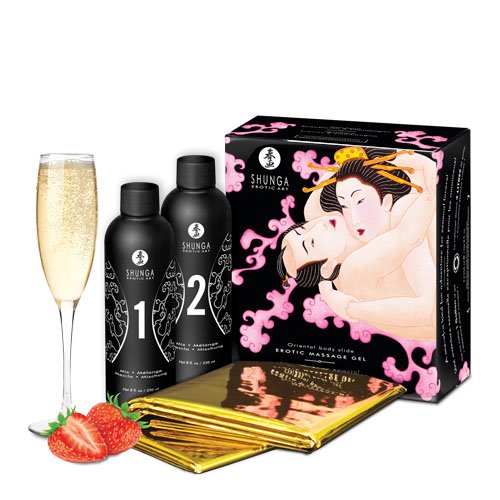 Oriental Body - to - Body - Massage Gel -  Champagne & Strawberries
