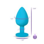 Gemma Clear Iridescent Gem Teal Silicone Plug - L - Image 12