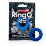 RingO Ritz Liquid Silicone Cock Ring – Blue - Image 2