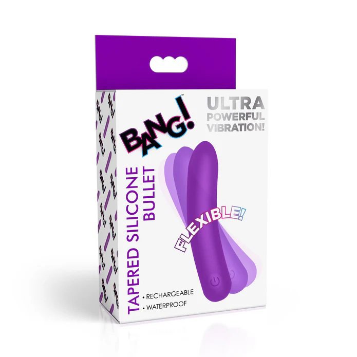 tapered-flexible-silicone-bullet-purple Tapered Flexible Silicone Bullet - Purple - Image 1