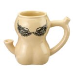 Tattoo Girl Ceramic Novelty Mug with Pipe – 10 oz - Image 2