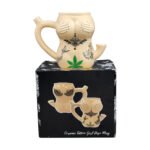 Tattoo Girl Ceramic Novelty Mug with Pipe – 10 oz - Image 3