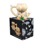 Tattoo Girl Ceramic Novelty Mug with Pipe – 10 oz - Image 5
