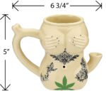 Tattoo Girl Ceramic Novelty Mug with Pipe – 10 oz - Image 7