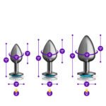 Teal Round Gem Anal Trainer Kit - Gunmetal - Image 2