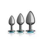 Teal Round Gem Anal Trainer Kit - Gunmetal - Image 5