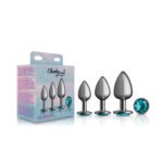 Teal Round Gem Anal Trainer Kit - Gunmetal - Image 7