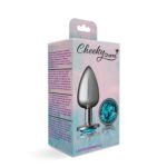 Teal Round Gem Gunmetal Metal Plug - Lg - Image 6