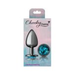 Teal Round Gem Gunmetal Metal Plug - Lg - Image 7