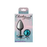 Teal Round Gem Gunmetal Metal Plug - Md - Image 7