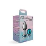 Teal Round Gem Gunmetal Metal Plug - Sm - Image 6