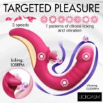 Tease and Please Thrusting and Licking Vibrator - Fuchsia - Image 3