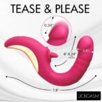 Tease and Please Thrusting and Licking Vibrator - Fuchsia - Image 4