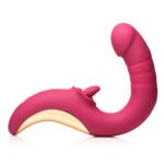 Tease and Please Thrusting and Licking Vibrator - Fuchsia - Image 7