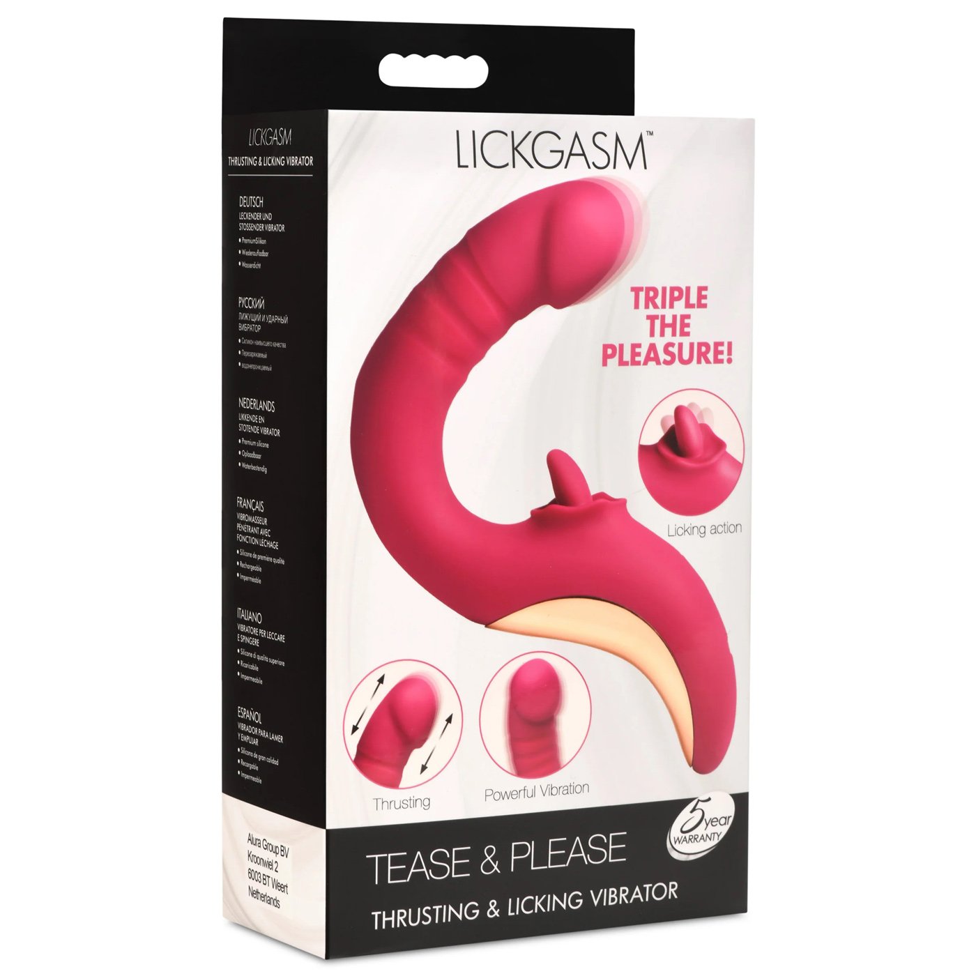 tease-and-please-thrusting-and-licking-vibrator-fuchsia Tease and Please Thrusting and Licking Vibrator - Fuchsia - Image 1