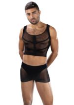 Fishnet Armor 2 Piece Set – Black Mesh - Image 2
