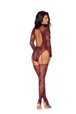 Teddy Bodystocking DMND – Burgundy - Image 2