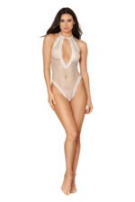 Teddy White Fishnet Halter One Size - Image 2