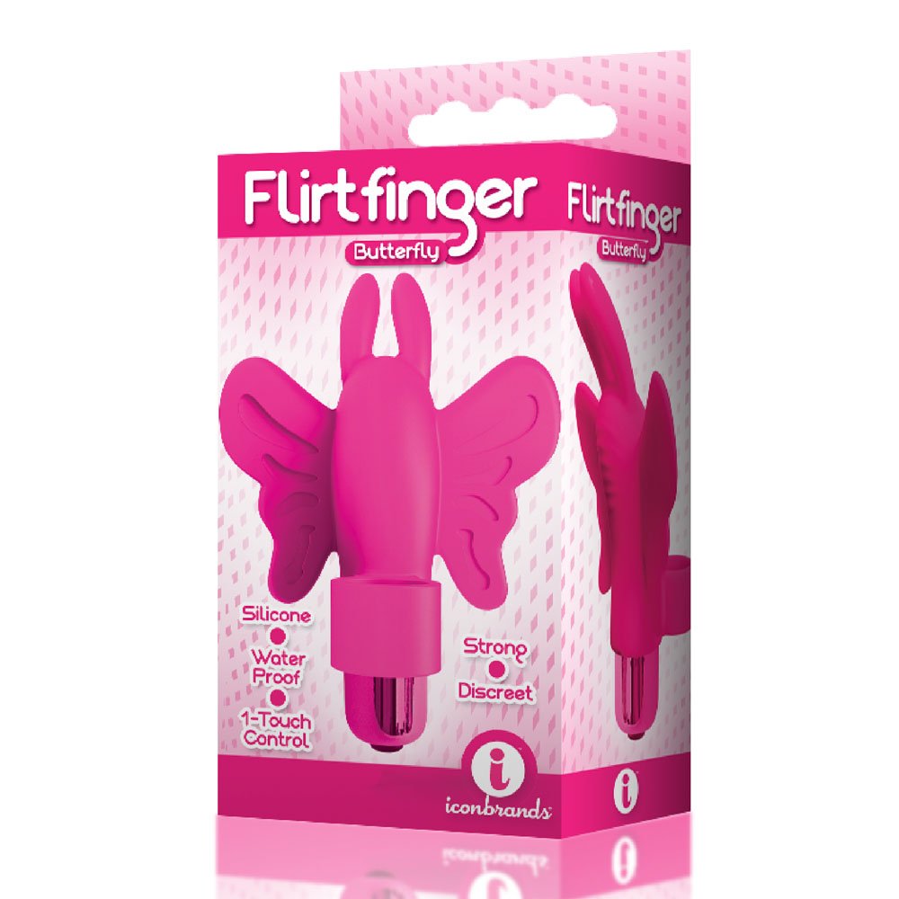 the-9s-flirt-finger-butterfly-finger-vibrator-pink The 9's Flirt Finger Butterfly Finger Vibrator - Pink - Image 1