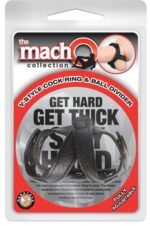 The Macho Collection v-Style Cock Ring and  Ball Divider - Black - Image 2