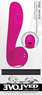 The Note Musical Rechargeable Vibrator with Dual Stimulators – Pink - Image 3