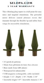 The Private Green Vibrating Anal Plug – Phthalate-Free Silicone, USB Rechargeable - Image 5