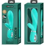 Thomas Super Soft Silicone Rabbit Vibrator – Turquoise - Image 5