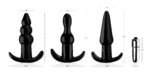 Thrill Trio Anal Plug Set with Vibrating Bullet – Black - Image 2