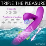 Thrust Wave Thrusting and Sucking Rabbit Vibrator – Purple - Image 3