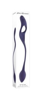 Tip to Tail Purple Dual-Motor Vibrating Anal Plug and Cock Ring with Tail – Phthalate-Free Silicone