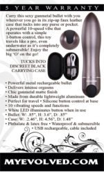 Travel-Gasm Rechargeable Vibrating Bullet – Gunmetal Gray