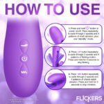 Tri-Flick Flicking Silicone Rabbit Vibrator - Purple - Image 2