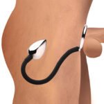 Tug Plus Plug Cock and Ball Ring With Anal Plug - Black - Image 5