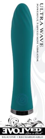 Ultra Wave Teal Rechargeable Silicone Vibrator - Image 2