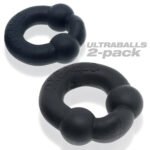 Ultraballs 2- Piece Cockring Set - Night Black - Image 3