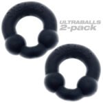 Ultraballs 2- Piece Cockring Set - Night Black - Image 4