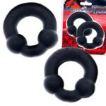 Ultraballs 2- Piece Cockring Set - Night Black - Image 5