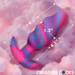 Unicorn Swirl Silicone Anal Plug – Medium, Phthalate-Free, Purple/Pink/Blue - Image 3