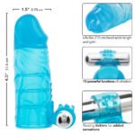 Up Extended It Up Vibrating Extension Sleeve - Blue Rechargeable - Image 4