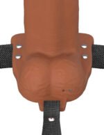 Fantasy X-Tensions Elite 8" Vibrating Hollow Silicone Strap-on - Brown - Image 4