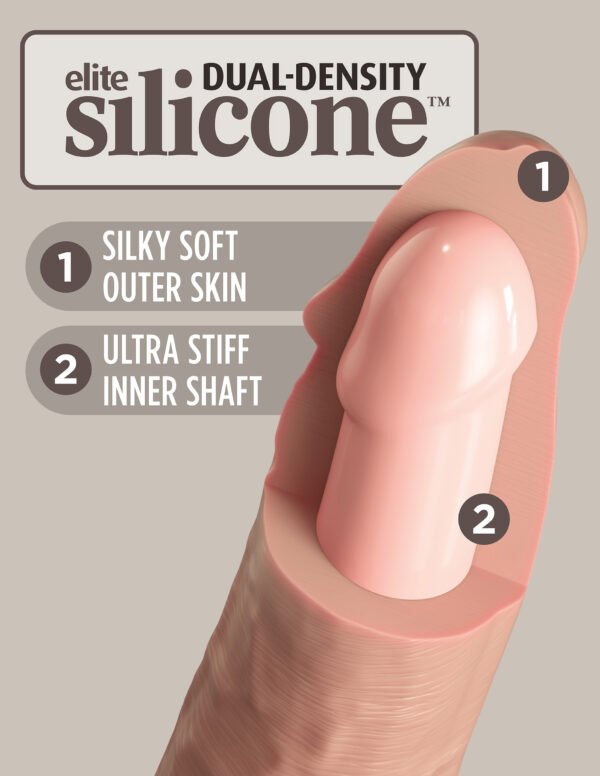 King Cock Elite 11 Inch Silicone Dual Density Cock - Light