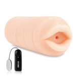 Vibrating Blow Job TPR Stroker with Removable Vibrating Bullet – White - Image 2