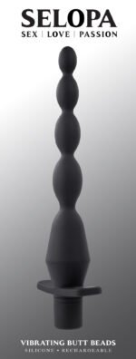Vibrating Butt Beads Rechargeable Anal Plug – Black - Image 6